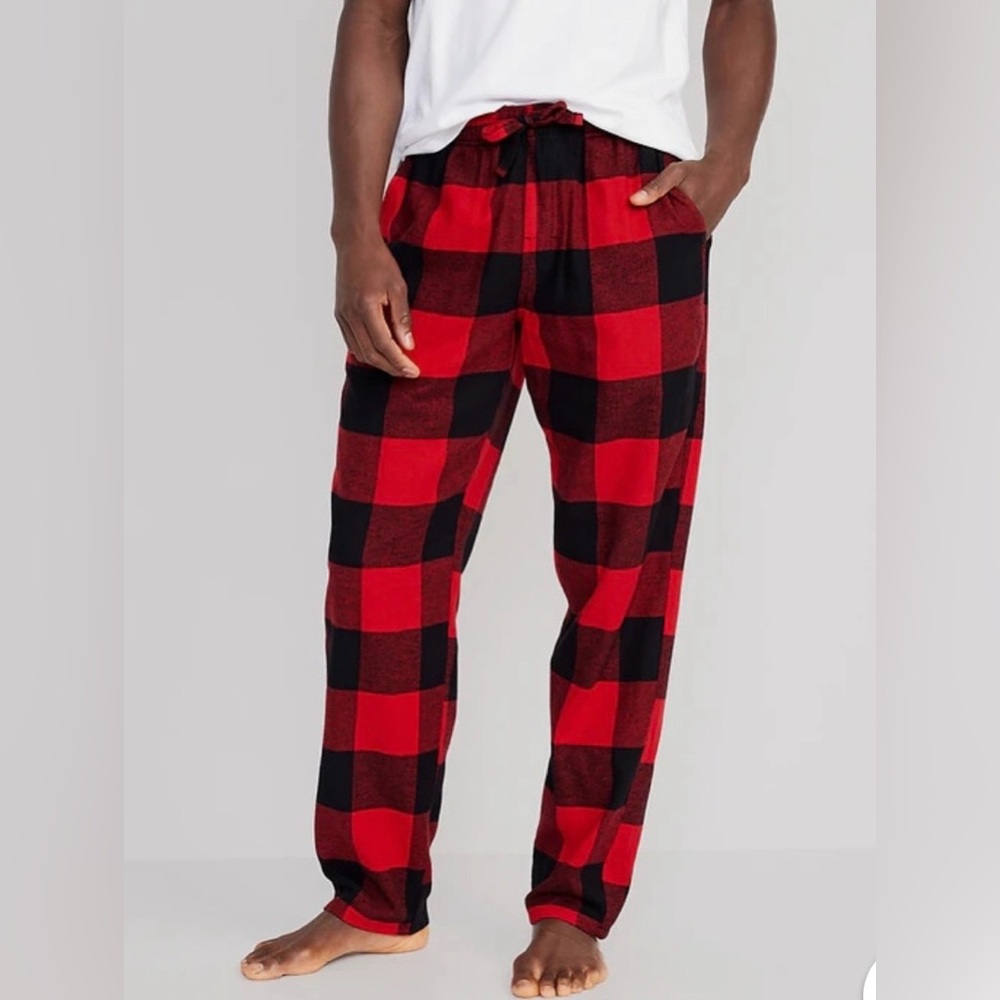 Old Navy Buffalo Check Plaid Pajama Pants in Black Red Size Large NWT